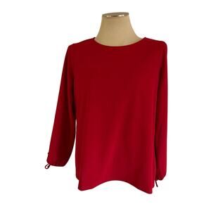Talbots Red Bow Sleeve Blouse Plus Size X Work Career Office Holiday